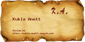 Kukla Anett névjegykártya