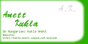 anett kukla business card